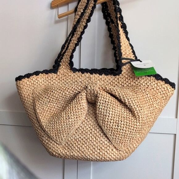 NWT Raffia Bow Tote Bag - Kate Spade New York x Target Collab - Picture 1 of 2